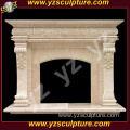 Travertine Marble French Stone Fireplace Mantel Surround